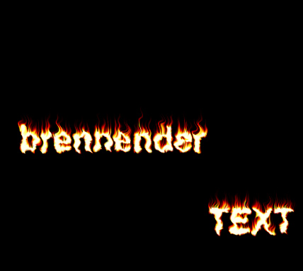 brennender text